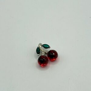 Sterling 925 Elegant Cherry Red and Green Small Pendant